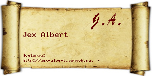 Jex Albert névjegykártya