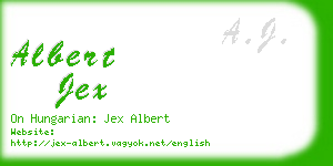 albert jex business card